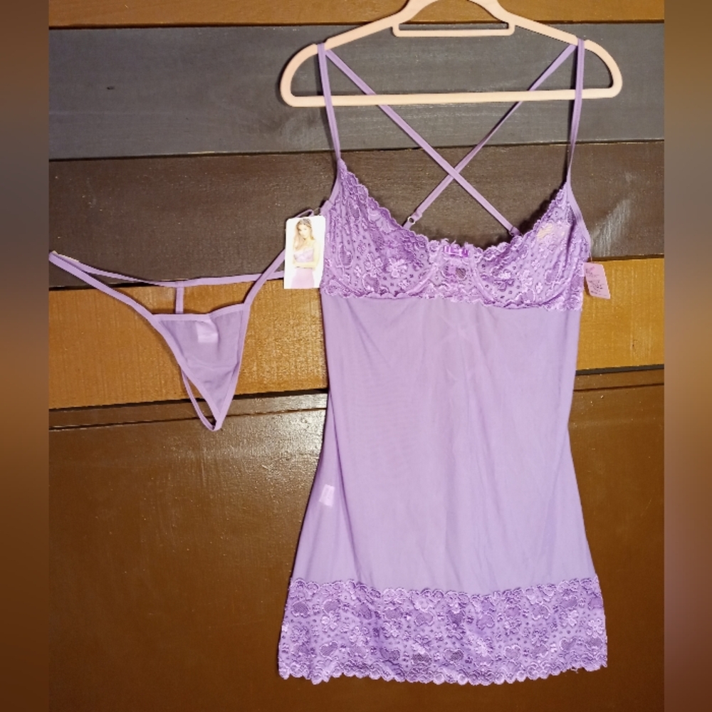 NWT Sexy XXL Lover's Lane Lilac Lace Gorgeous Lingerie - Picture 4 of 14